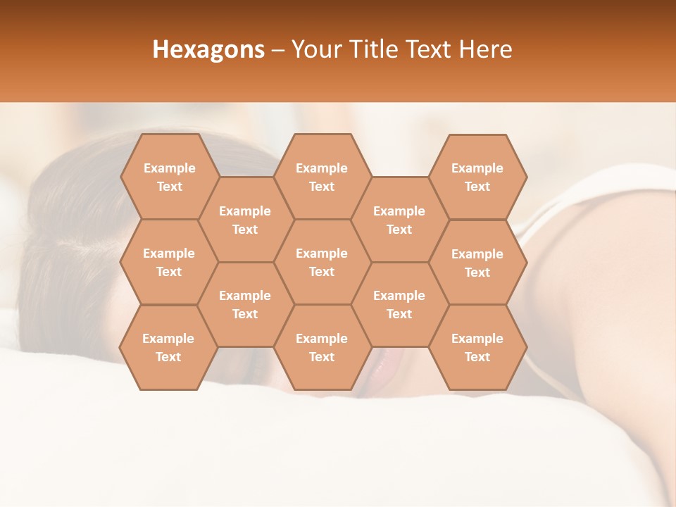 A Woman Sleeping On A Bed With Her Eyes Closed PowerPoint Template