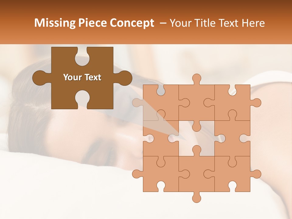 A Woman Sleeping On A Bed With Her Eyes Closed PowerPoint Template