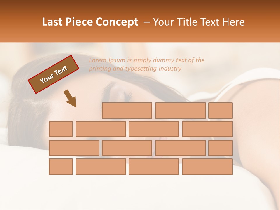 A Woman Sleeping On A Bed With Her Eyes Closed PowerPoint Template