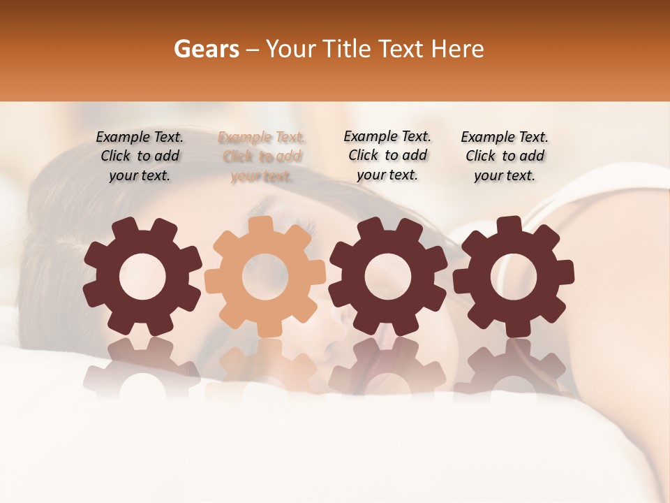 A Woman Sleeping On A Bed With Her Eyes Closed PowerPoint Template