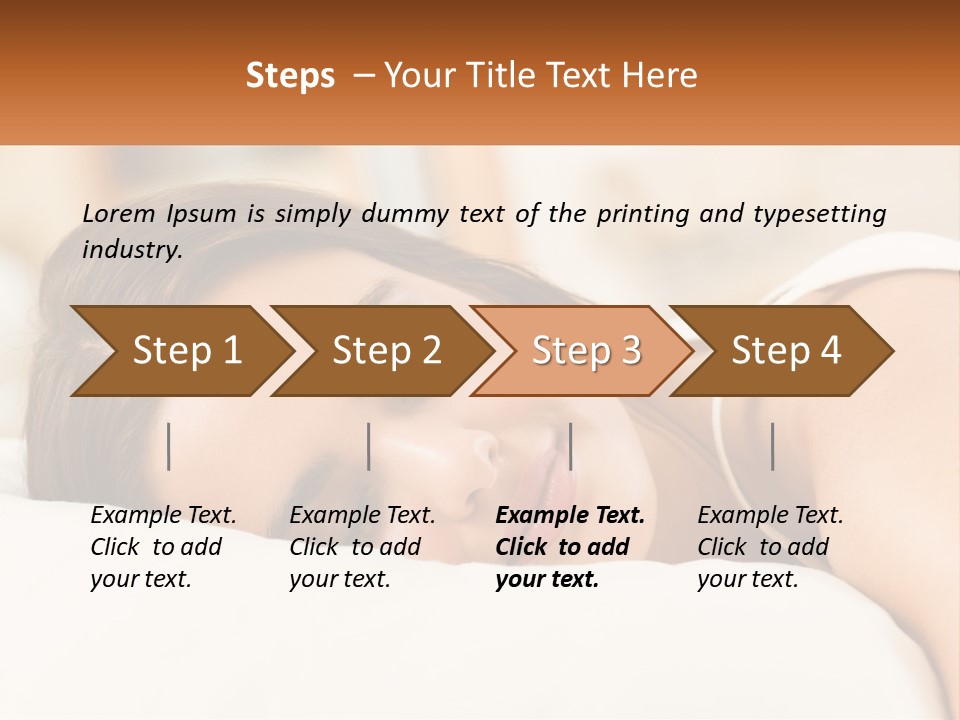 A Woman Sleeping On A Bed With Her Eyes Closed PowerPoint Template