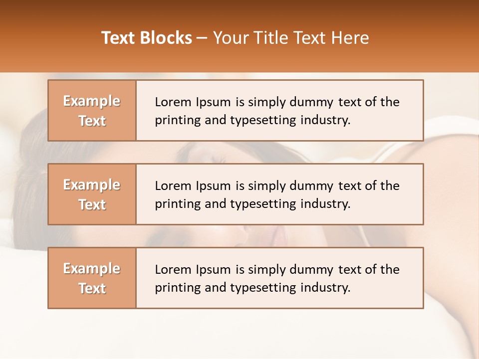 A Woman Sleeping On A Bed With Her Eyes Closed PowerPoint Template