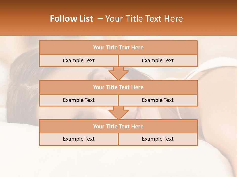 A Woman Sleeping On A Bed With Her Eyes Closed PowerPoint Template