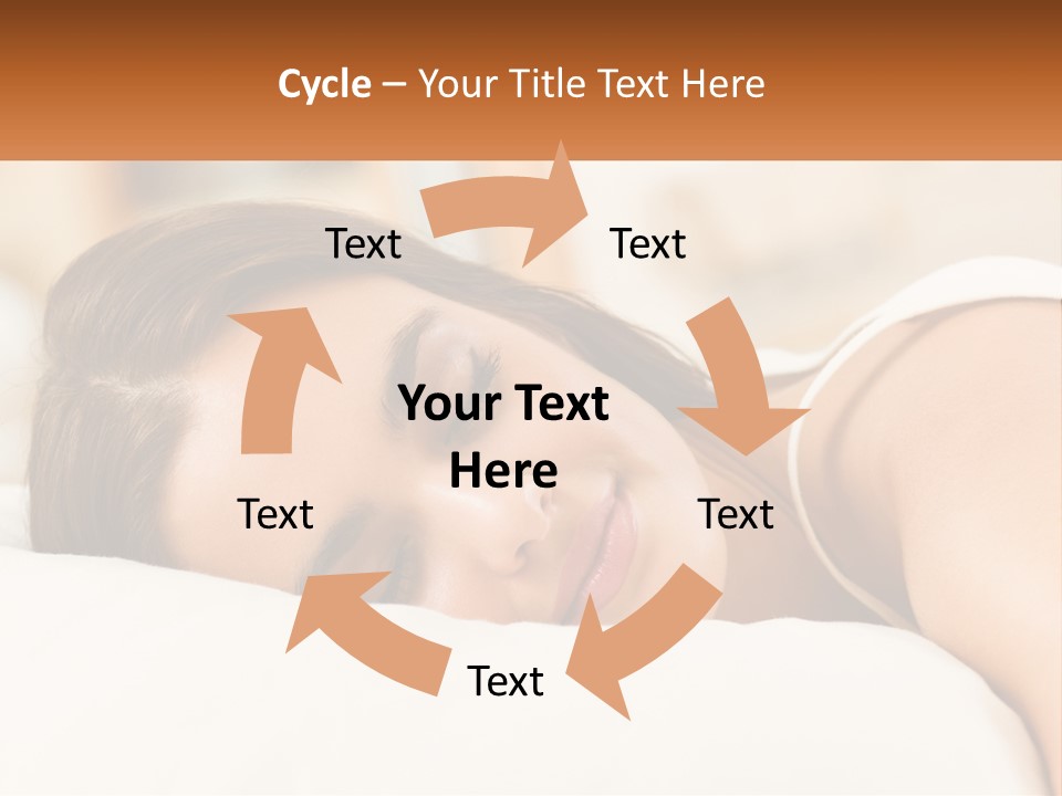 A Woman Sleeping On A Bed With Her Eyes Closed PowerPoint Template