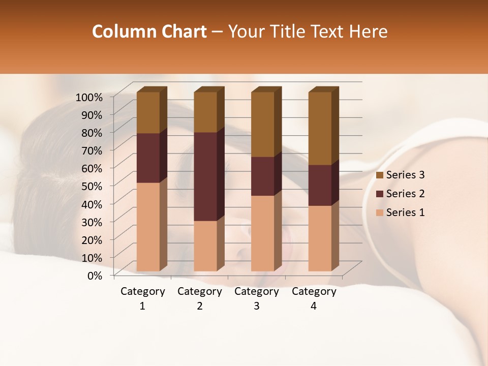 A Woman Sleeping On A Bed With Her Eyes Closed PowerPoint Template