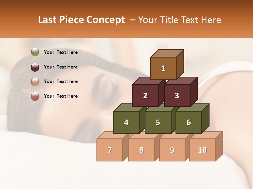 A Woman Sleeping On A Bed With Her Eyes Closed PowerPoint Template