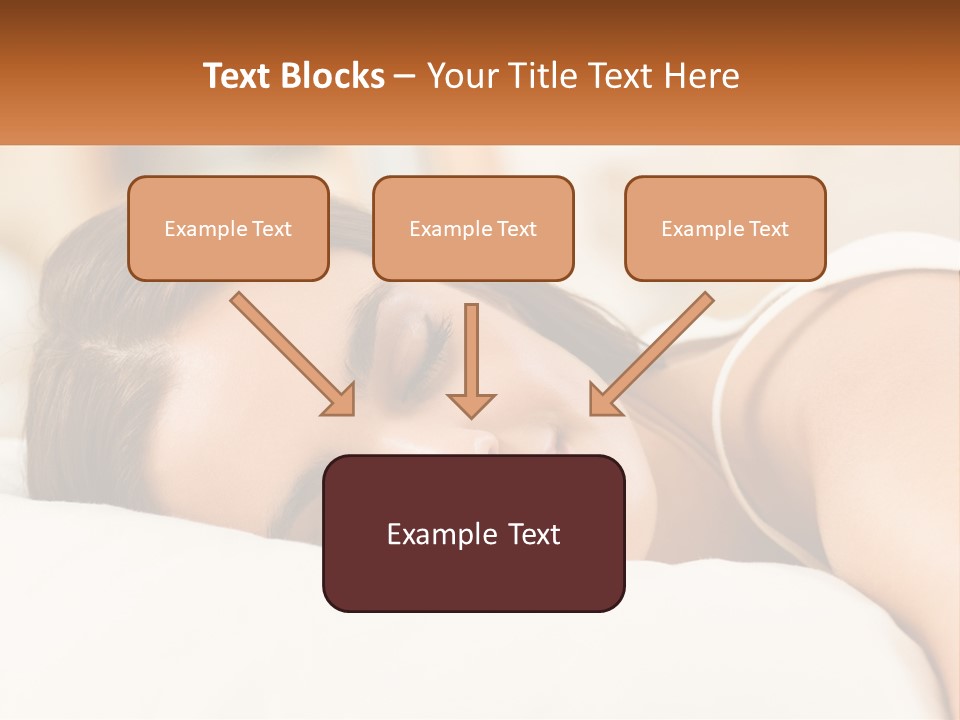 A Woman Sleeping On A Bed With Her Eyes Closed PowerPoint Template