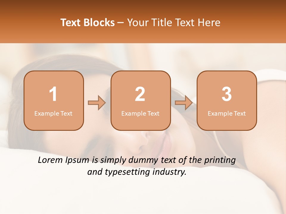 A Woman Sleeping On A Bed With Her Eyes Closed PowerPoint Template