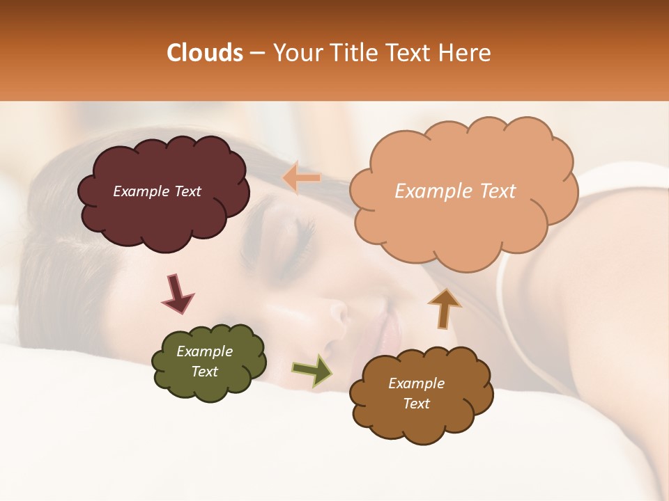 A Woman Sleeping On A Bed With Her Eyes Closed PowerPoint Template