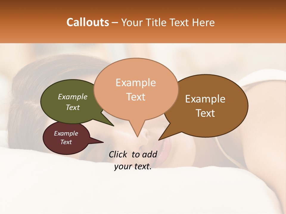 A Woman Sleeping On A Bed With Her Eyes Closed PowerPoint Template