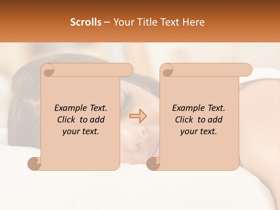 A Woman Sleeping On A Bed With Her Eyes Closed PowerPoint Template