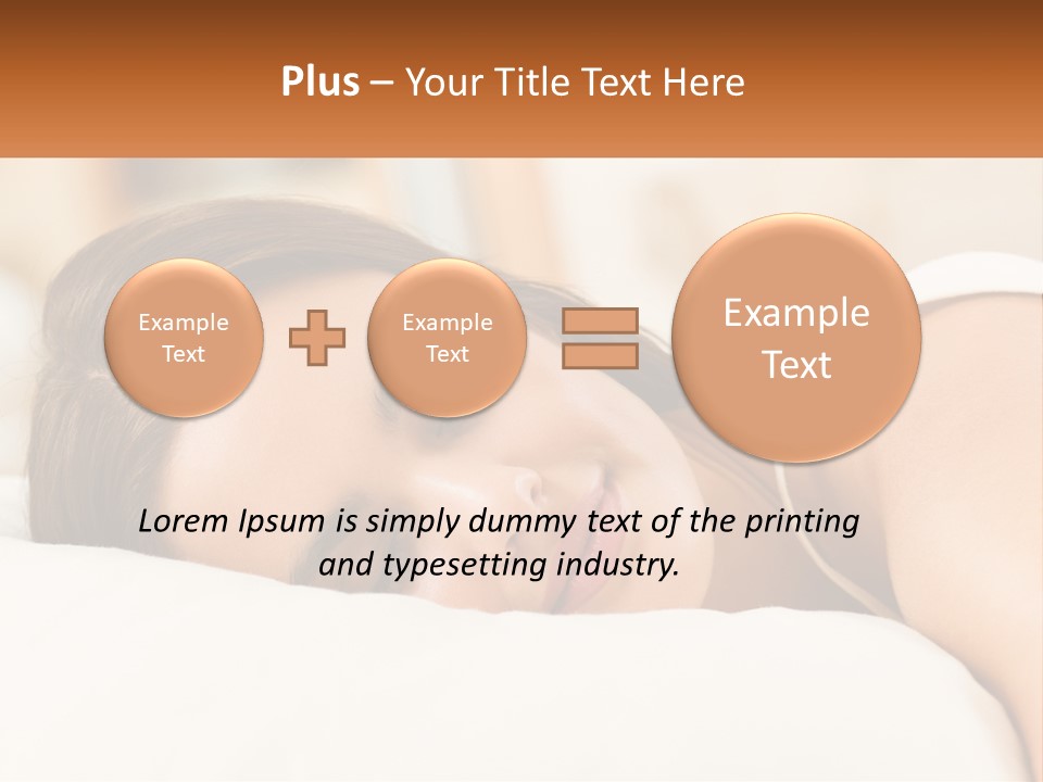A Woman Sleeping On A Bed With Her Eyes Closed PowerPoint Template