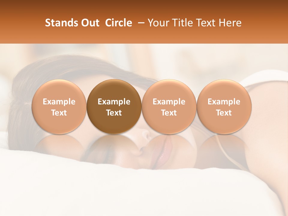 A Woman Sleeping On A Bed With Her Eyes Closed PowerPoint Template