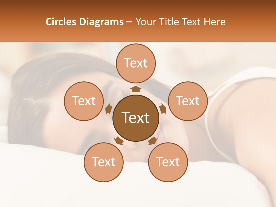 A Woman Sleeping On A Bed With Her Eyes Closed PowerPoint Template