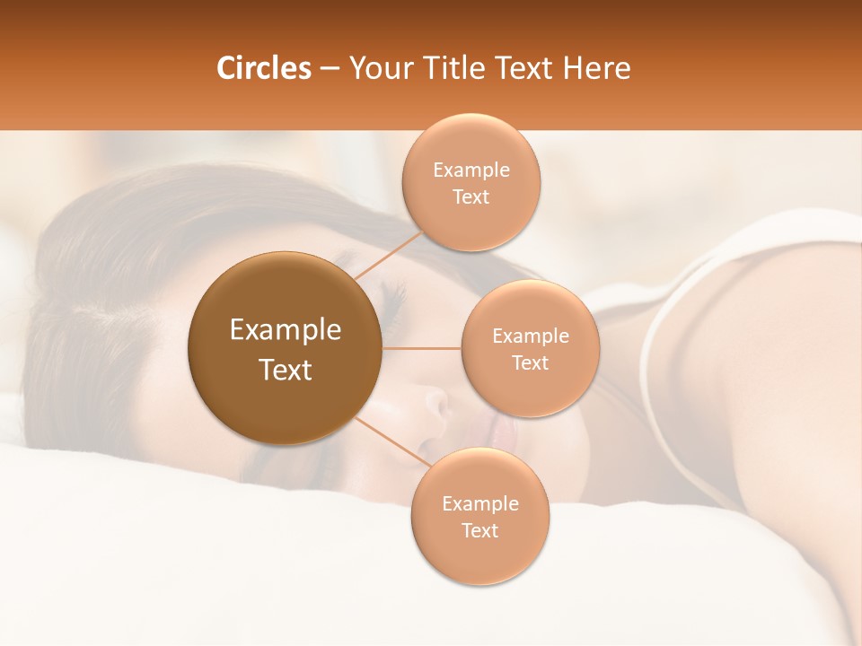 A Woman Sleeping On A Bed With Her Eyes Closed PowerPoint Template