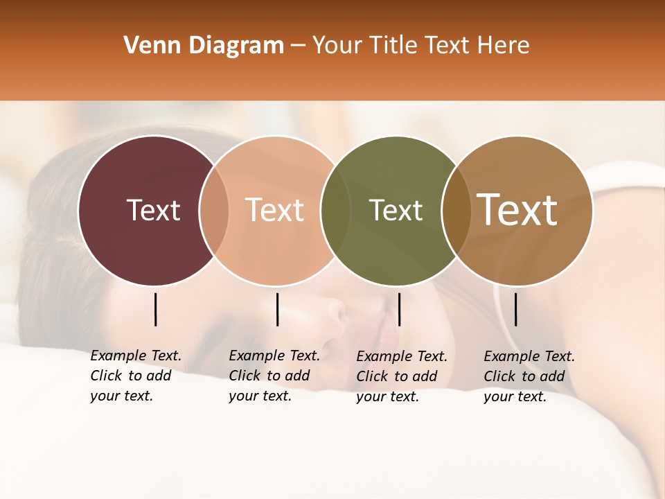 A Woman Sleeping On A Bed With Her Eyes Closed PowerPoint Template