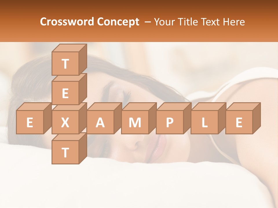 A Woman Sleeping On A Bed With Her Eyes Closed PowerPoint Template