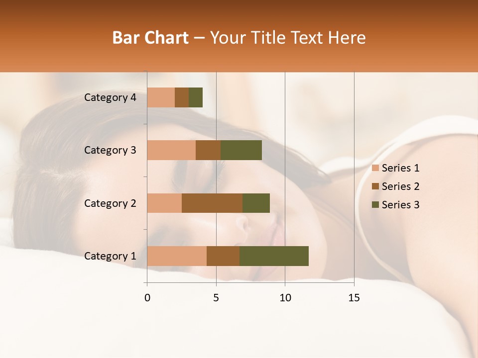 A Woman Sleeping On A Bed With Her Eyes Closed PowerPoint Template