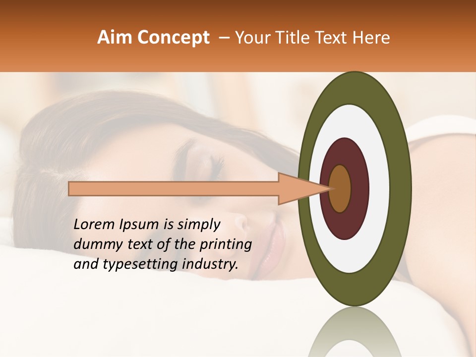 A Woman Sleeping On A Bed With Her Eyes Closed PowerPoint Template