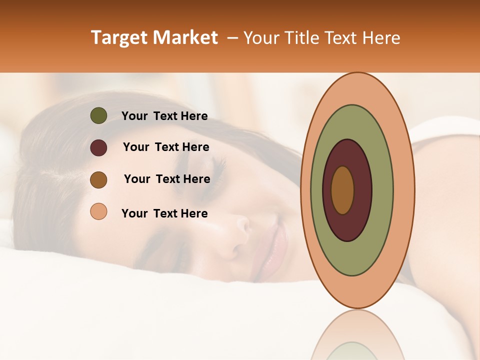 A Woman Sleeping On A Bed With Her Eyes Closed PowerPoint Template