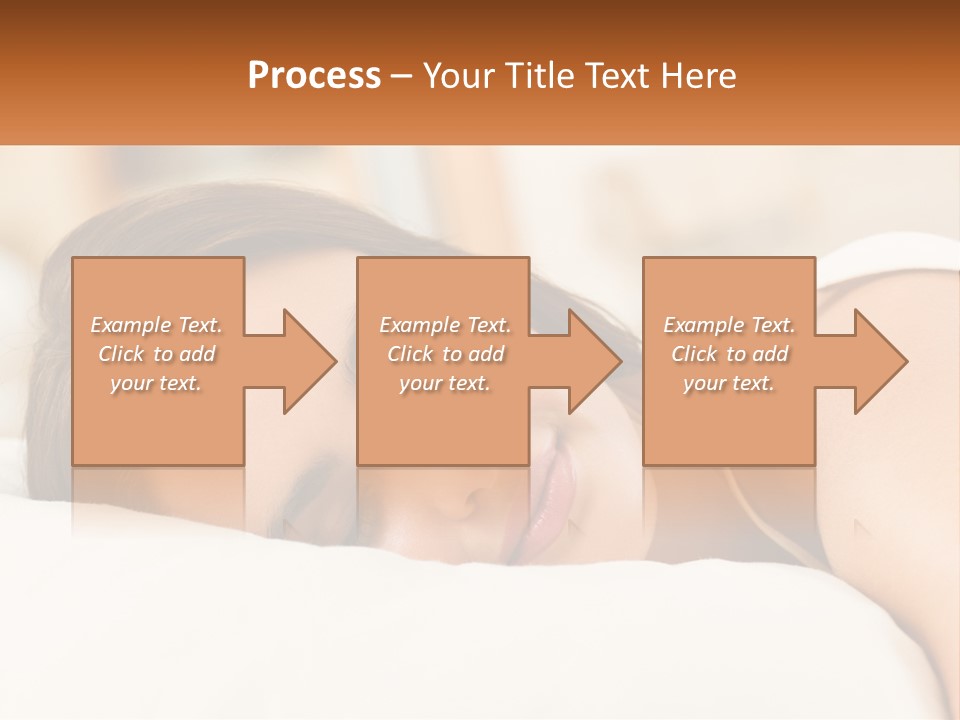 A Woman Sleeping On A Bed With Her Eyes Closed PowerPoint Template