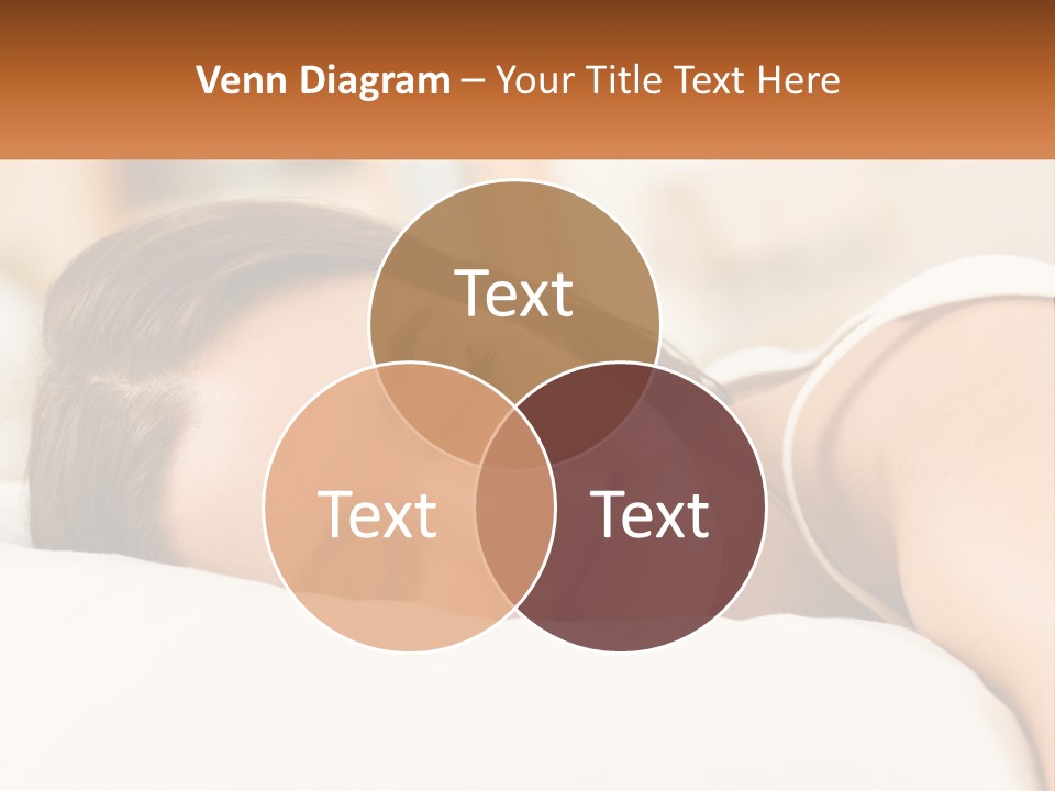 A Woman Sleeping On A Bed With Her Eyes Closed PowerPoint Template