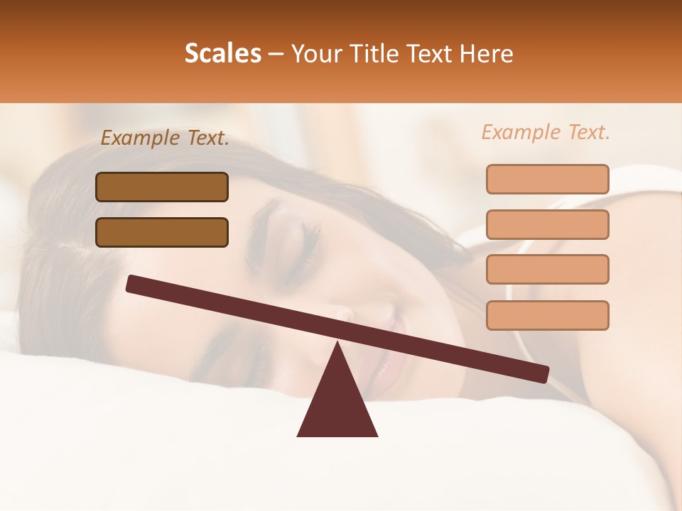 A Woman Sleeping On A Bed With Her Eyes Closed PowerPoint Template