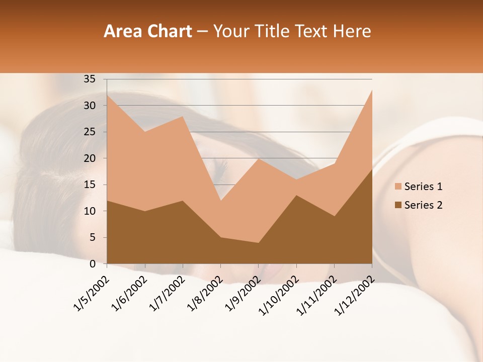 A Woman Sleeping On A Bed With Her Eyes Closed PowerPoint Template
