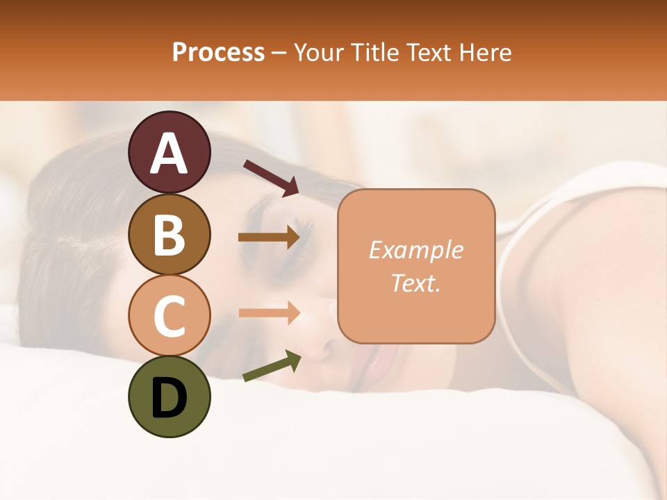 A Woman Sleeping On A Bed With Her Eyes Closed PowerPoint Template