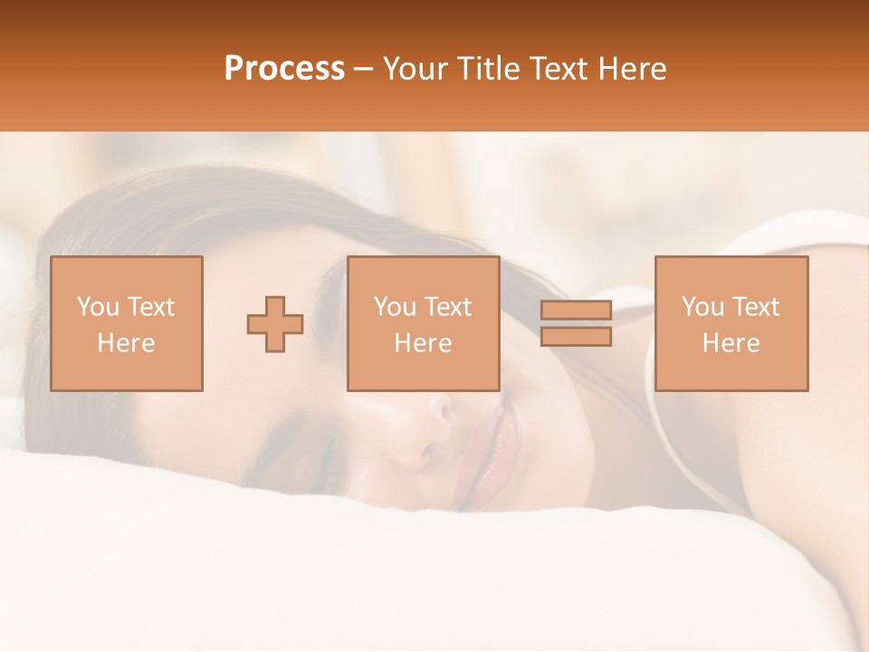 A Woman Sleeping On A Bed With Her Eyes Closed PowerPoint Template