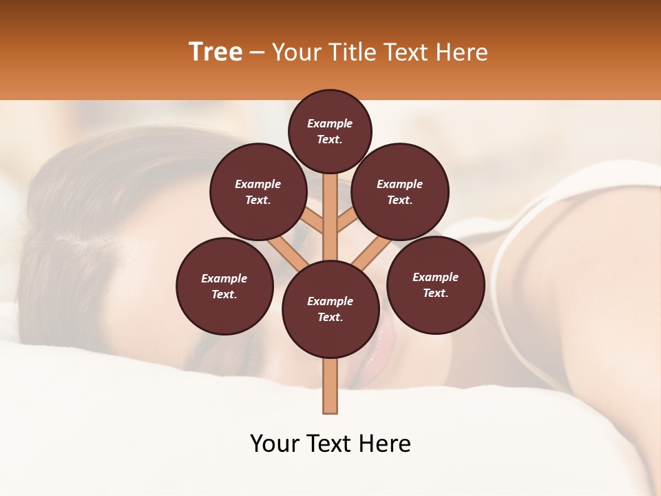 A Woman Sleeping On A Bed With Her Eyes Closed PowerPoint Template