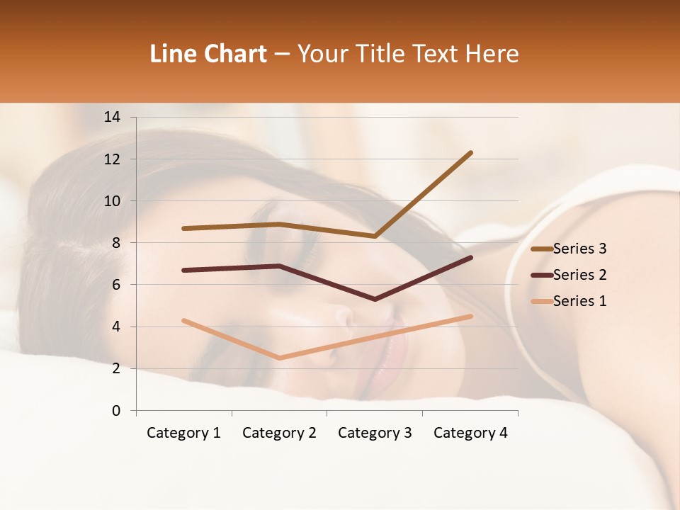 A Woman Sleeping On A Bed With Her Eyes Closed PowerPoint Template
