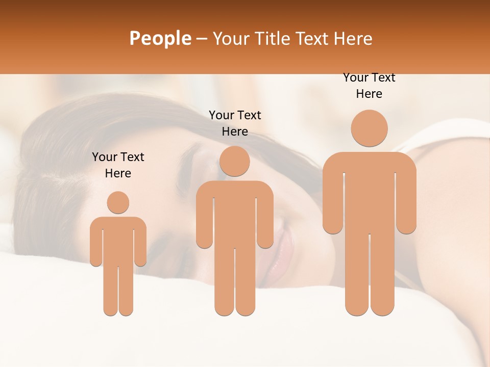 A Woman Sleeping On A Bed With Her Eyes Closed PowerPoint Template