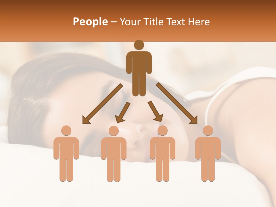 A Woman Sleeping On A Bed With Her Eyes Closed PowerPoint Template