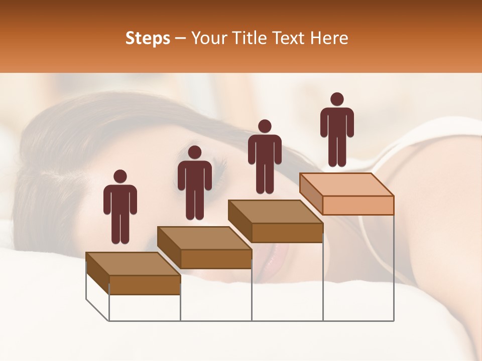 A Woman Sleeping On A Bed With Her Eyes Closed PowerPoint Template