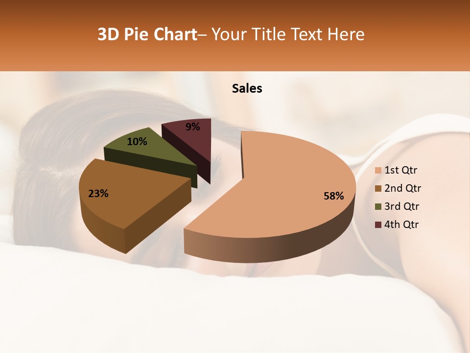 A Woman Sleeping On A Bed With Her Eyes Closed PowerPoint Template