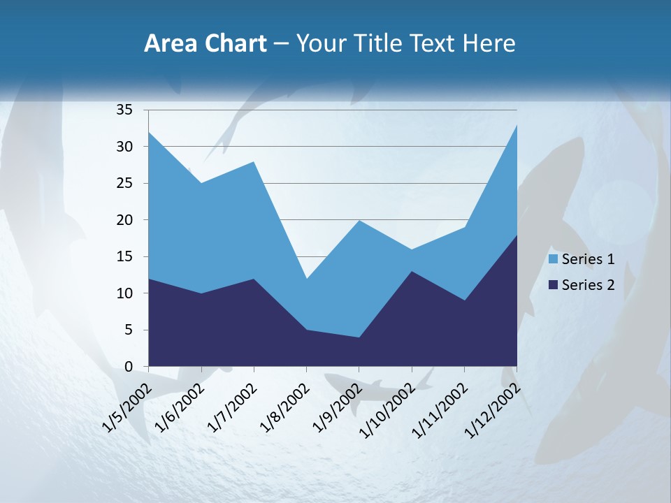 A Group Of Sharks Swimming In The Ocean PowerPoint Template