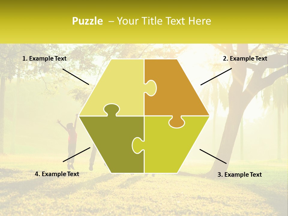 A Group Of People Standing Under A Tree With Their Arms In The Air PowerPoint Template