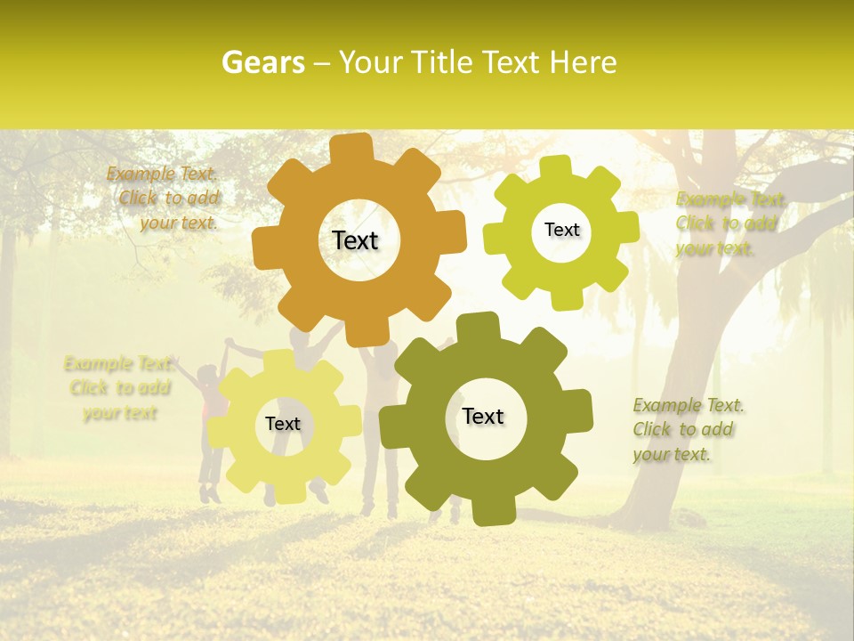 A Group Of People Standing Under A Tree With Their Arms In The Air PowerPoint Template