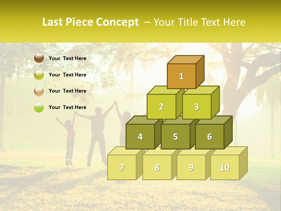 A Group Of People Standing Under A Tree With Their Arms In The Air PowerPoint Template