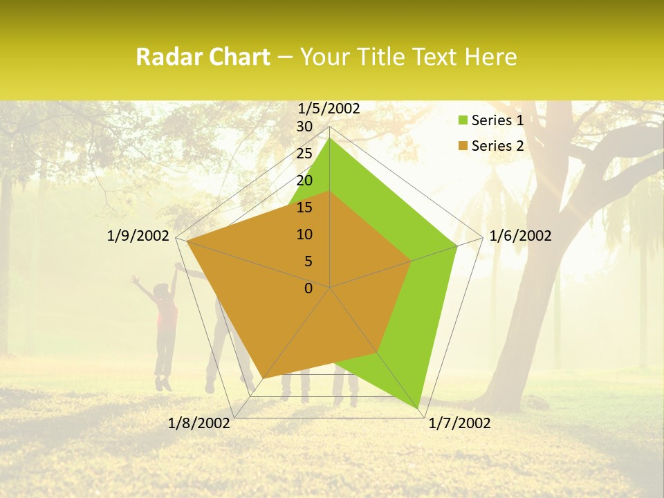 A Group Of People Standing Under A Tree With Their Arms In The Air PowerPoint Template