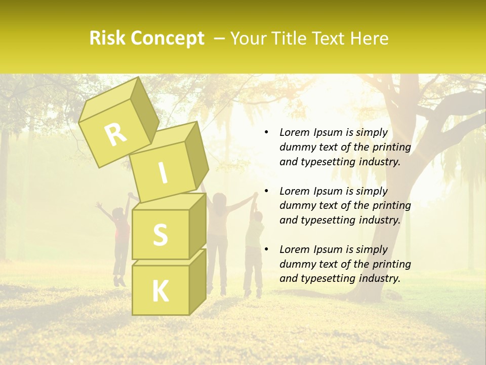 A Group Of People Standing Under A Tree With Their Arms In The Air PowerPoint Template