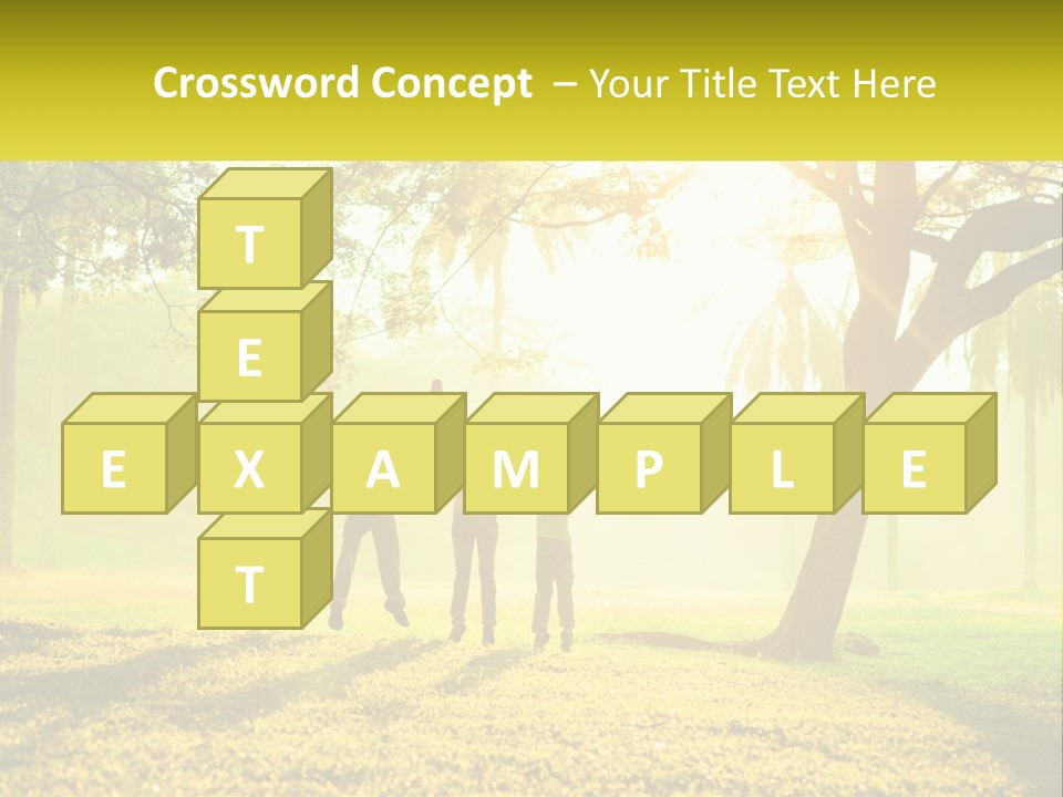 A Group Of People Standing Under A Tree With Their Arms In The Air PowerPoint Template