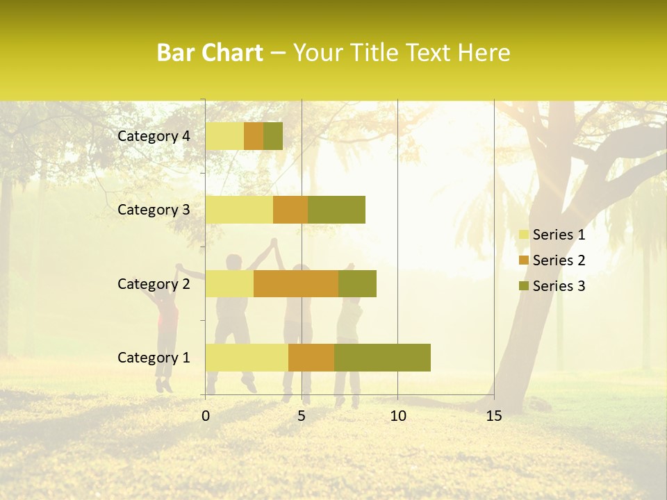 A Group Of People Standing Under A Tree With Their Arms In The Air PowerPoint Template