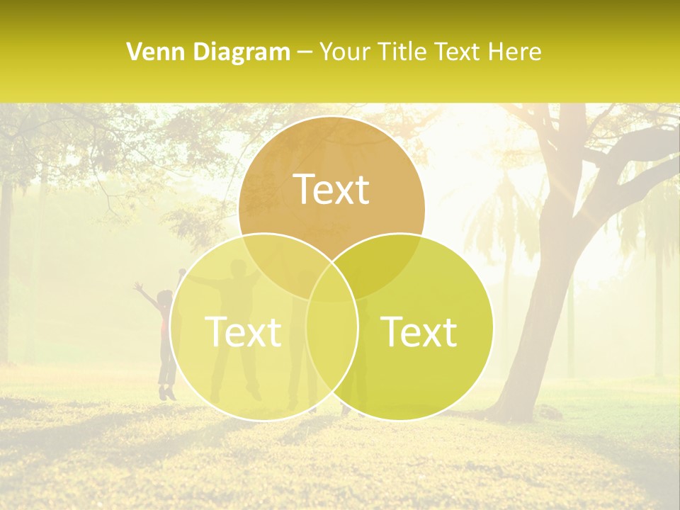 A Group Of People Standing Under A Tree With Their Arms In The Air PowerPoint Template