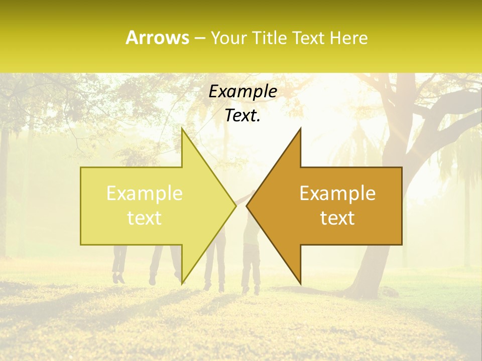 A Group Of People Standing Under A Tree With Their Arms In The Air PowerPoint Template