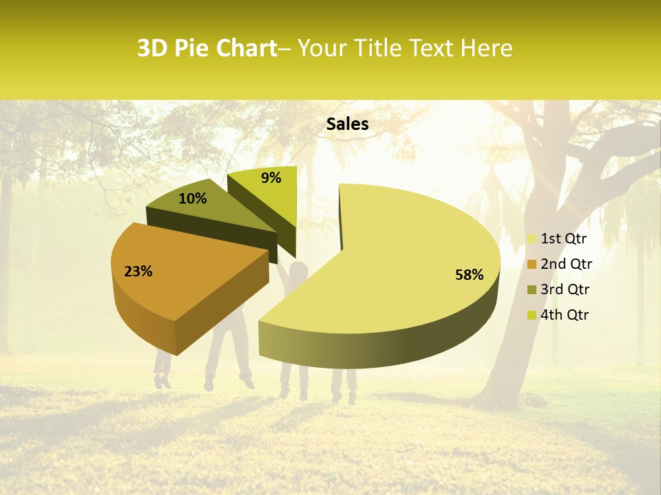 A Group Of People Standing Under A Tree With Their Arms In The Air PowerPoint Template