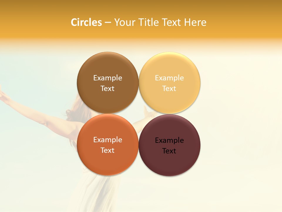 A Woman With Her Arms Outstretched In The Air PowerPoint Template