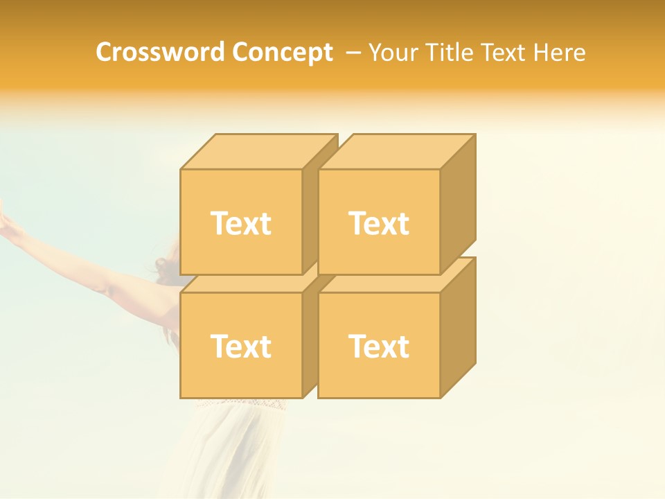 A Woman With Her Arms Outstretched In The Air PowerPoint Template