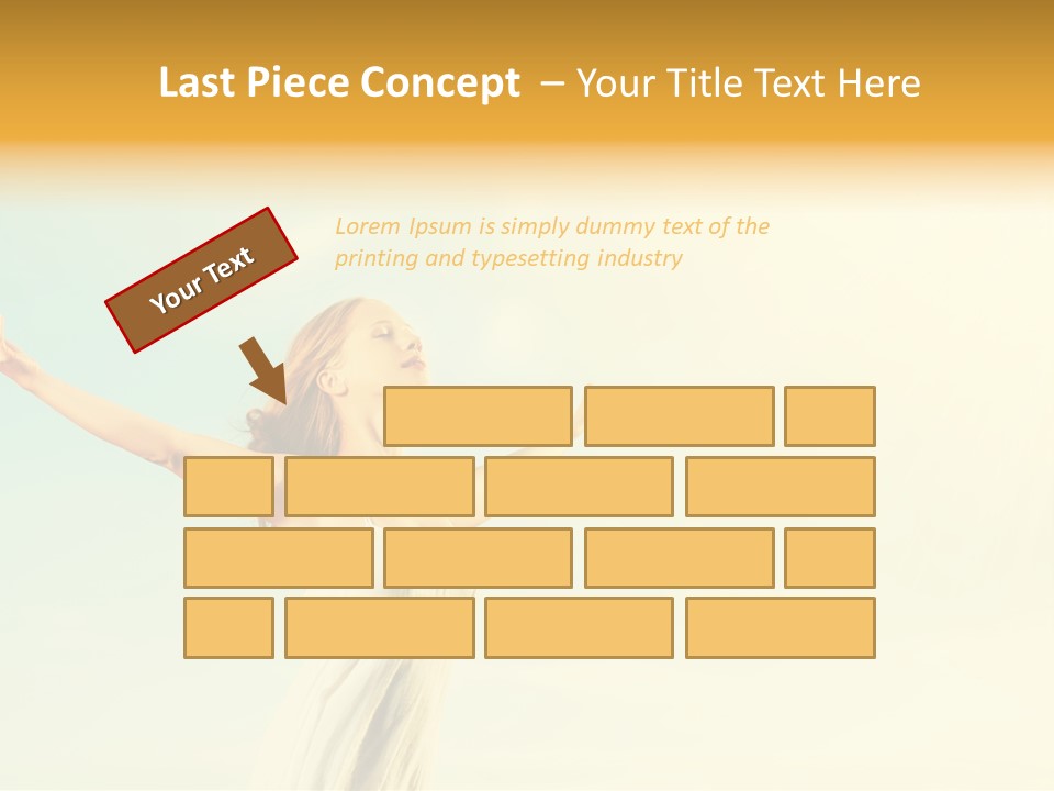 A Woman With Her Arms Outstretched In The Air PowerPoint Template